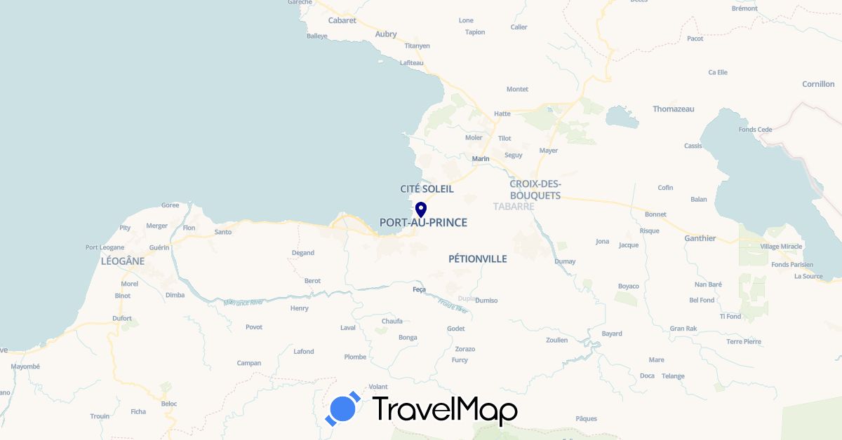 TravelMap itinerary: driving in Haiti (North America)
